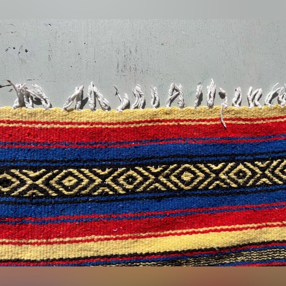 Southwestern Blanket Textile Multicolor Aztec Old West Vibrant Serape Decorative - Picture 3 of 7